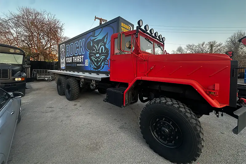 Promotional truck on Broadway